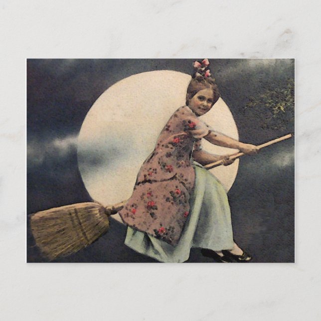 Vintage Halloween-kort Vykort (Framsida)