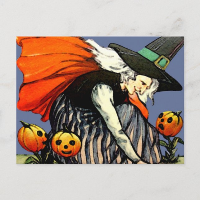 Vintage Halloween-kort Vykort (Framsida)