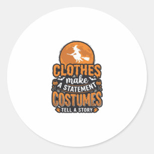 Vintage Halloween-kostym Statement T-shirt Design_ Runt Klistermärke