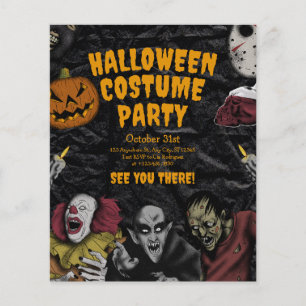 Vintage Halloween-kostymfest, redigerbar Halloween Flygblad