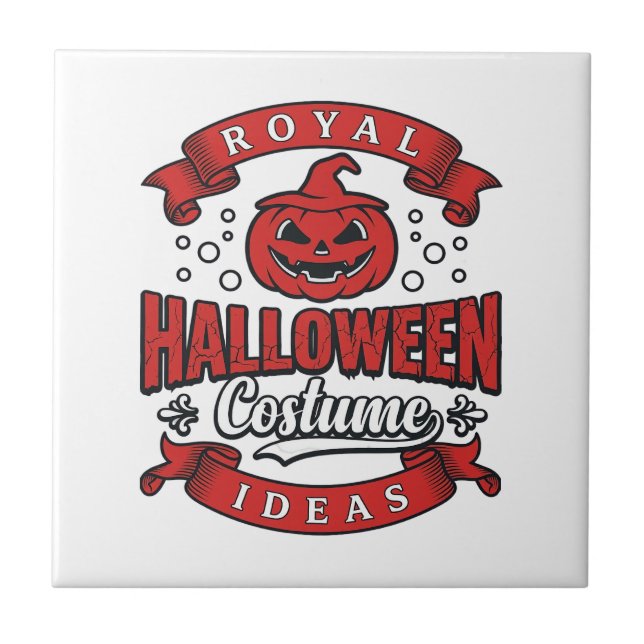 Vintage Halloween-kostymidéer Vektor Design_1 Kakelplatta (Framsidan)