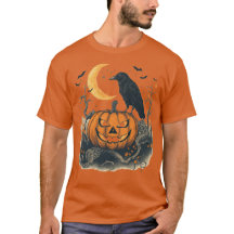 Vintage Halloween-kråk Jack O Lantern Pumpa Tröja