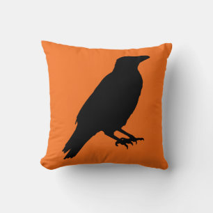 Vintage Halloween-kråka Kudde