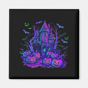 Vintage Halloween kuslig scen Retro pumpa läskig Magnet