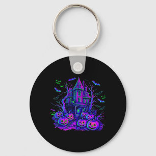 Vintage Halloween kuslig scen Retro pumpa läskig Nyckelring
