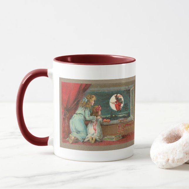 Vintage Halloween kvinna och barn  Mugg (Med munk)