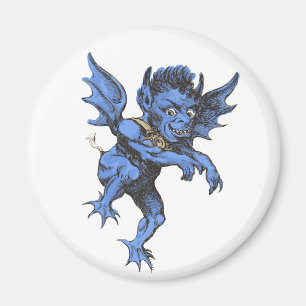 Vintage Halloween, läskig ond Gargoyl Demon Magnet
