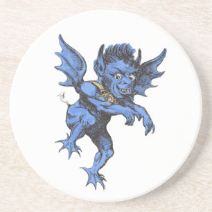 Vintage Halloween, läsklig ond Gargoyl Demon Underlägg