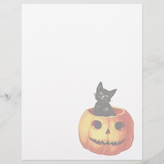 Vintage Halloween Letterhead Stationery (Framsida)