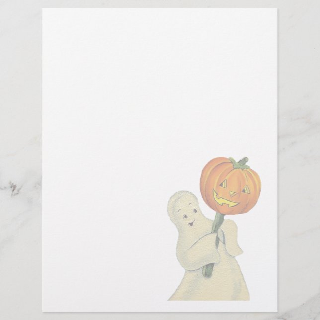 Vintage Halloween Letterhead Stationery (Framsida)