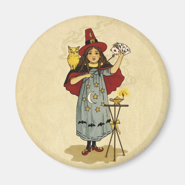 Vintage Halloween Magic Magnet (Framsidan)