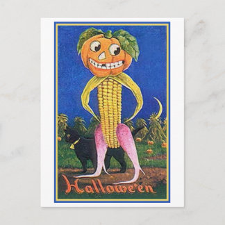 Vintage Halloween Maj Pumpkin Head Vykort