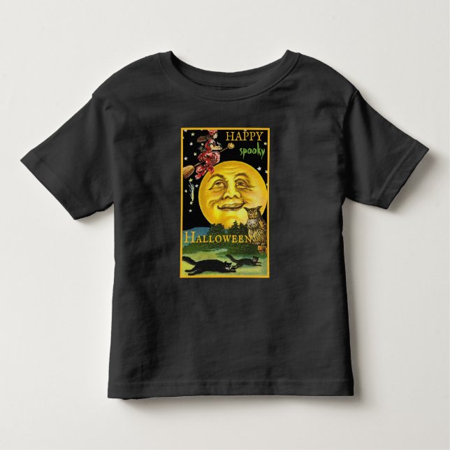 Vintage Halloween-mannen i Måne bevakning T Shirt (Framsida)