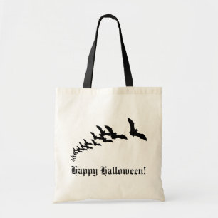 Vintage Halloween med en svärm av fladdermöss Tygkasse