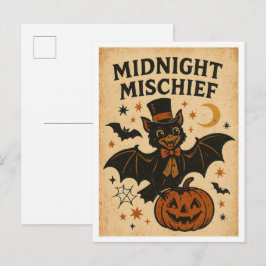 Vintage Halloween Midnattsskvaller Vykort