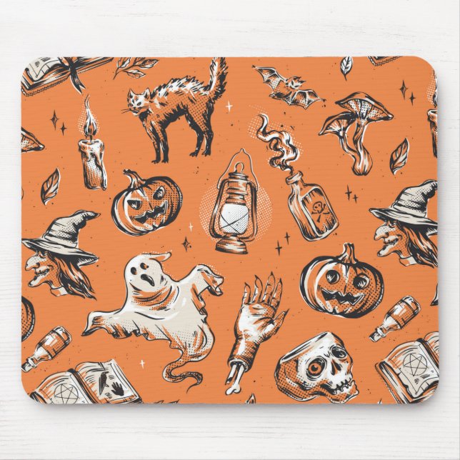 Vintage Halloween Mönster Musmatta (Framsidan)