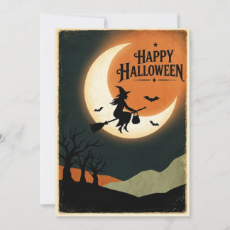 Vintage Halloween Moon Kort