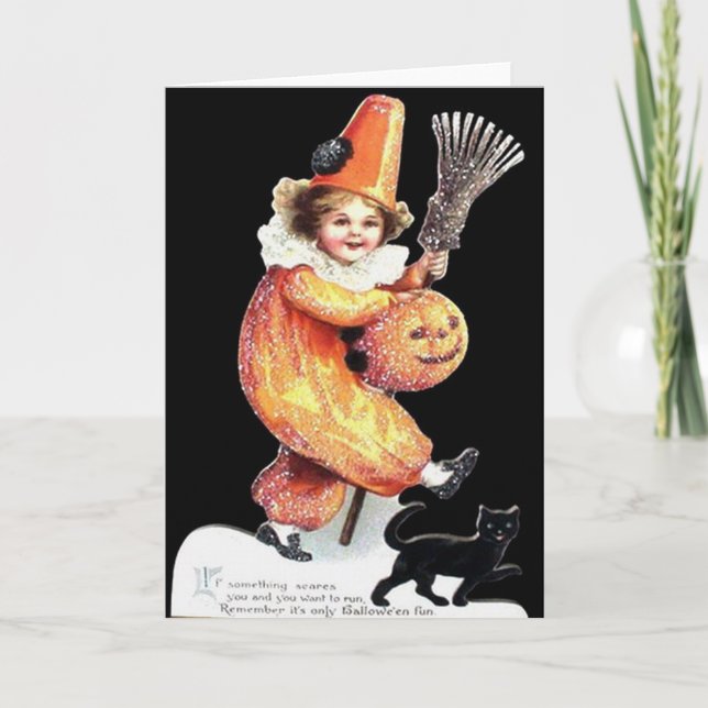Vintage Halloween mousserande Costume Party Kort (Framsida)