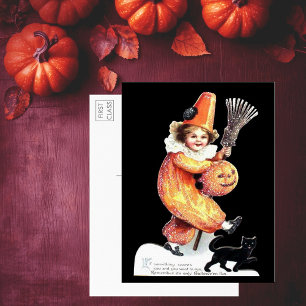 Vintage Halloween mousserande Costume Party Vykort