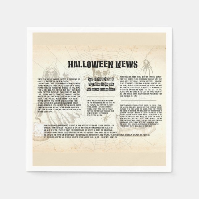 Vintage Halloween Newspaper Pappersservett (Framsidan)