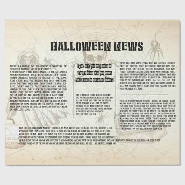 Vintage Halloween Newspaper Presentpapper (Platt)