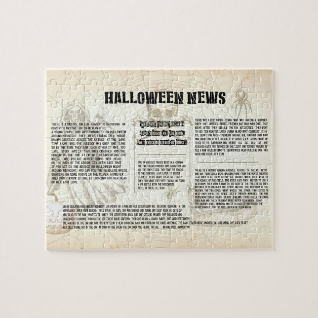 Vintage Halloween Newspaper Pussel (Horisontell)