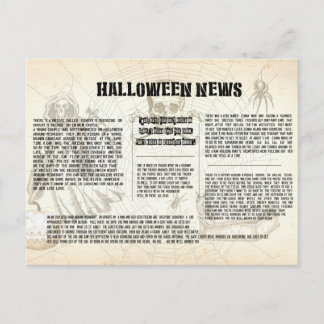 Vintage Halloween Newspaper Vykort