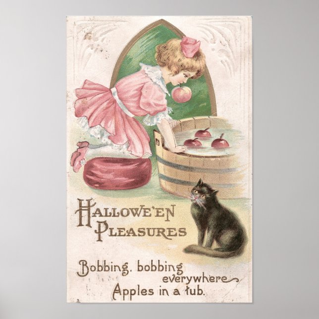 Vintage Hallowe'en-Nöjen Poster (Framsidan)