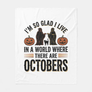 Vintage Halloween oktober citat Pumpa Katt Design Fleecefilt