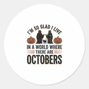 Vintage Halloween oktober citat Pumpa Katt Design Runt Klistermärke