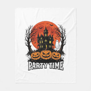 Vintage Halloween Party Time Ghost Pumpkin Shirt_1 Fleecefilt