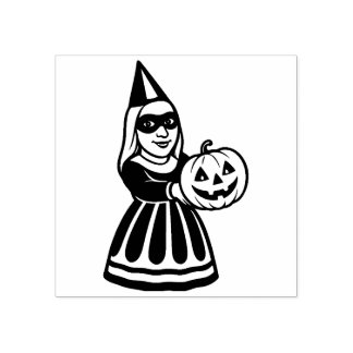 Vintage Halloween Party Woman Rubber Stamp Stämpel