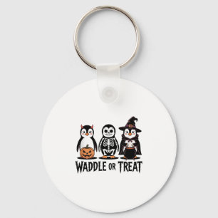 Vintage Halloween Penguin Trick eller Waddle Spook Nyckelring