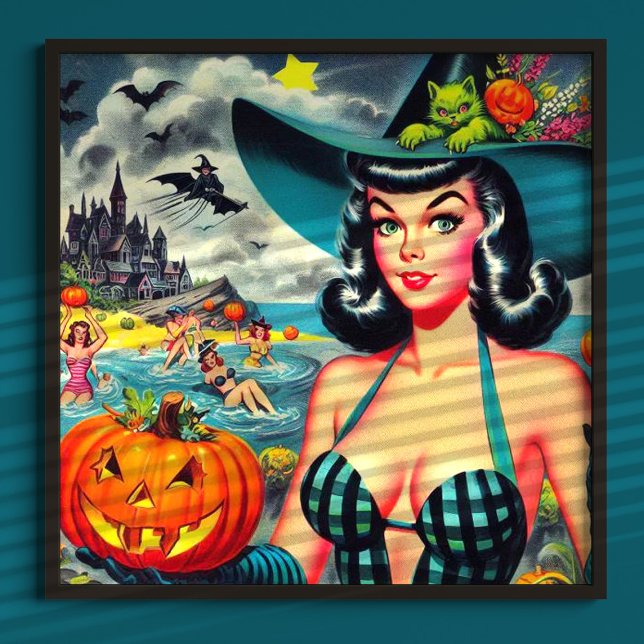 Vintage Halloween Pin-up Poster (Skapare uppladdad)
