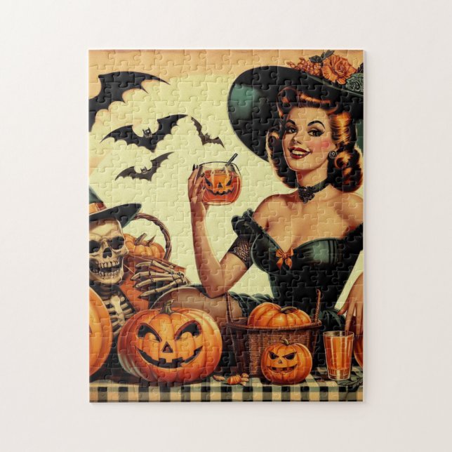 Vintage Halloween Pin-Up Pussel (Vertikal)