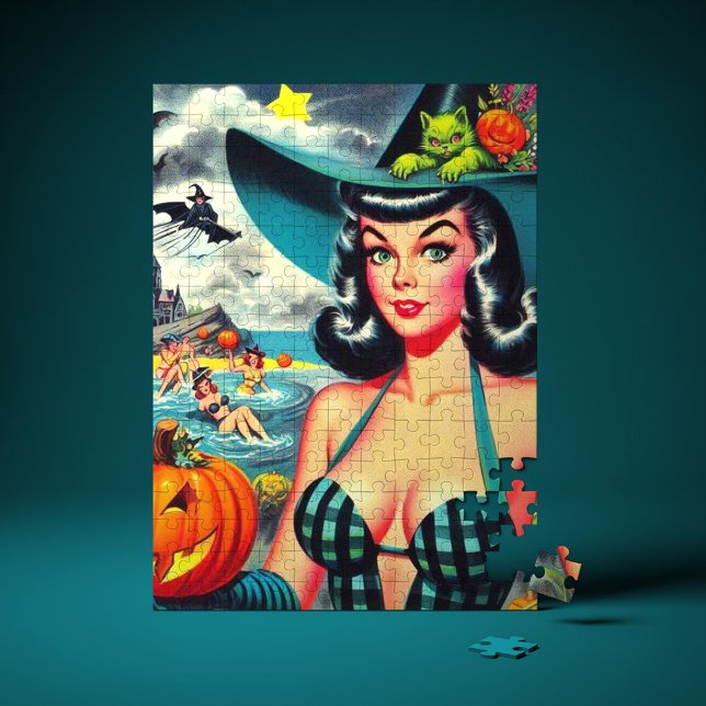 Vintage Halloween Pin-up Pussel (Skapare uppladdad)