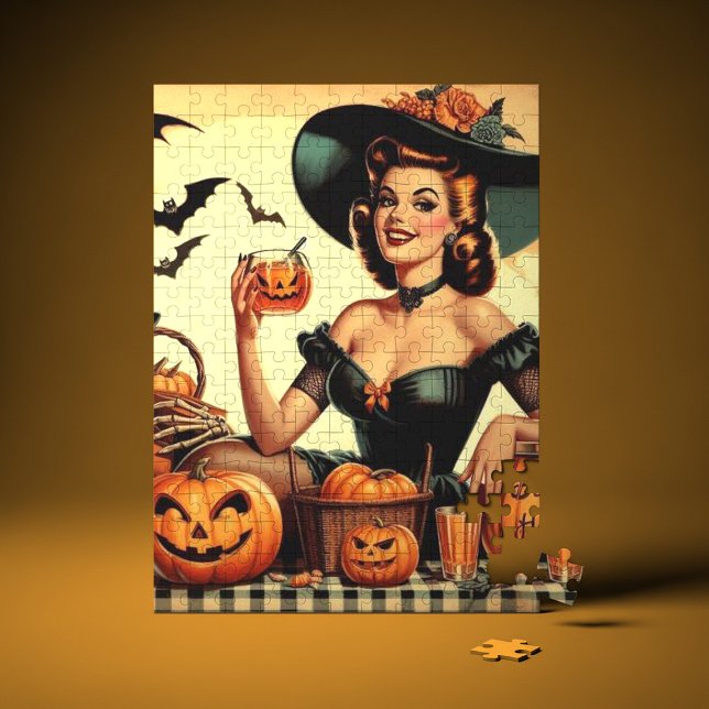 Vintage Halloween Pin-Up Pussel (Skapare uppladdad)
