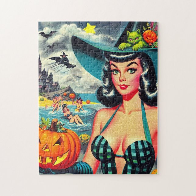 Vintage Halloween Pin-up Pussel (Vertikal)