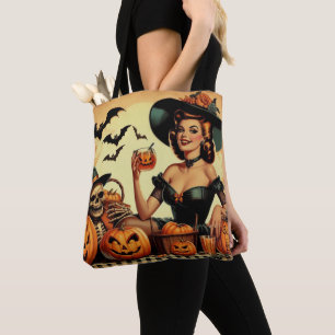 Vintage Halloween Pin-Up Tygkasse