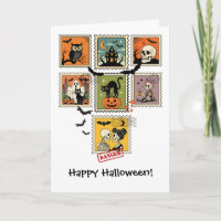 Vintage Halloween Postage Frimärke-samling