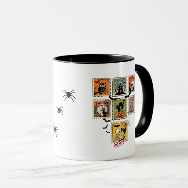 Vintage Halloween Postage Frimärke-samling Mugg (Framsida höger)