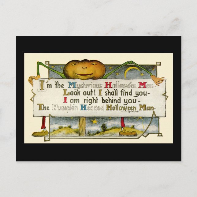 Vintage Halloween postkort Vykort (Framsida)