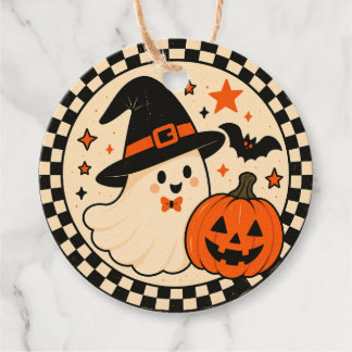 Vintage Halloween-presentkort | Söt svart katt & P Gåvor Etiketter