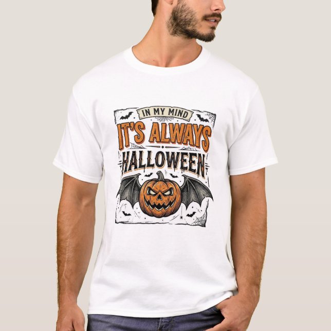 Vintage Halloween Pumpa Fladdermus Typografi Tröja (Framsida)