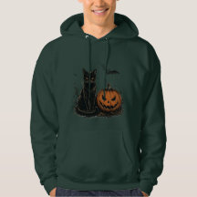 Vintage Halloween-pumpa Grön Hoodie