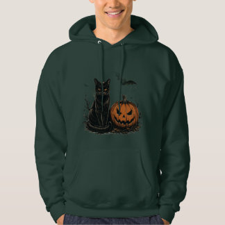 Vintage Halloween-pumpa Grön Hoodie