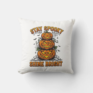Vintage Halloween-pumpa Skräckslig Ljus T-Shirt De Kudde