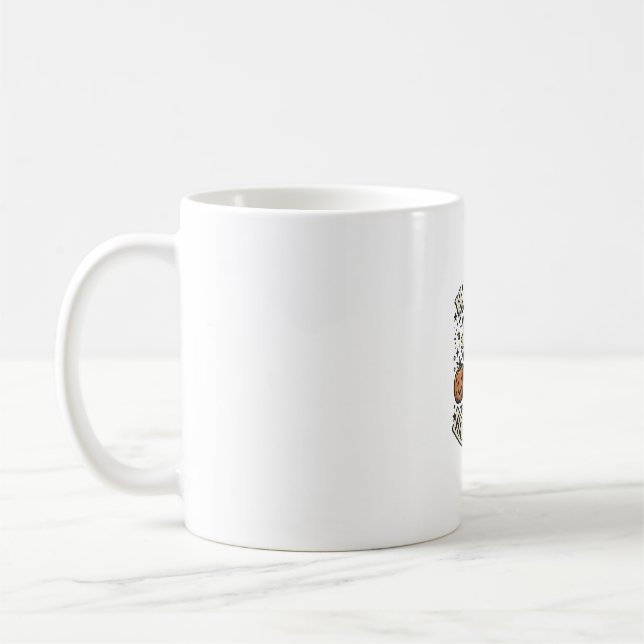 Vintage Halloween-pumpa spökskjorta design_1 Kaffemugg (Vänster)