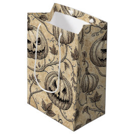 Vintage Halloween-pumpamönster med vinrankor