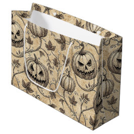 Vintage Halloween-pumpamönster med vinrankor
